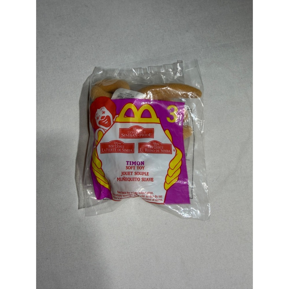 Vintage 1998 McDonalds Disney Lion King II Simbas Pride Timon Plush Toy Sealed